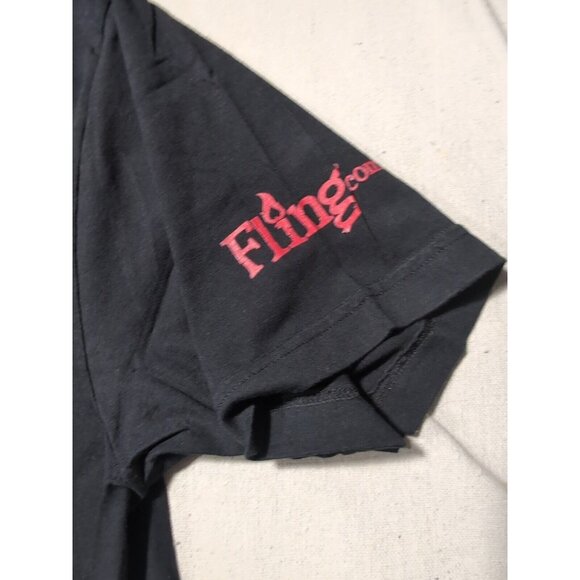 Fling Upside Down Heart Promo Men's Graphic Print Short Sleeve T-Shirt Black XL - Picture 6 of 11